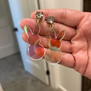 Iridescent Bunny Drop Earrings